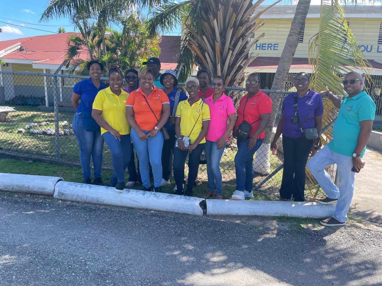 Childcare Ministry team gathered outside during an outreach visit
